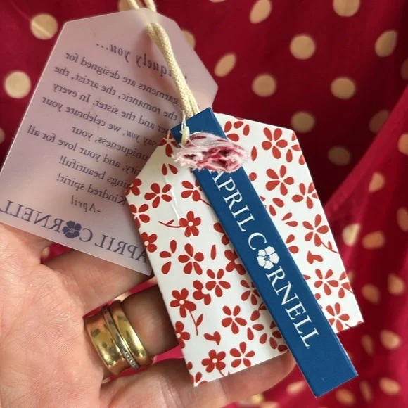 NWT April Cornell Molly Dot Dress Red Cream Size XXL / 1X - Picture 6 of 15